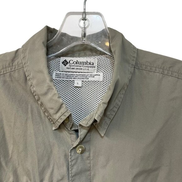 Vintage Columbia PFG Technical Fishing Button Down Shirt Green Cotton Size Large - Picture 4 of 12